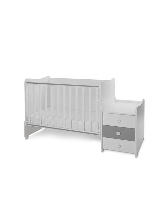 Lorelli Πολυμορφική Κούνια Maxi Plus White/ArtWood με Στρώμα & Συρτάρι
