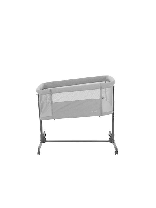 Kikka Boo Cradle Noah with Mattress, Side Opening, and Wheels Gray