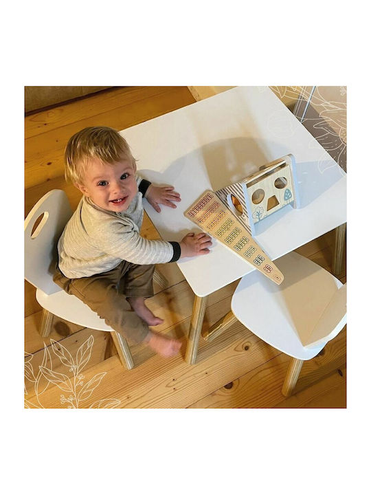 Kids Table and Chairs Set made of Wood White FreeOn