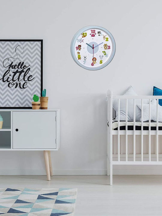 TFA Kids Wooden Wall Clock Little Animal 30.9cm
