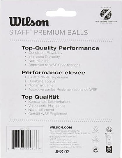 Wilson Staff Double Yellow Dot Μπαλάκια Squash 2τμχ