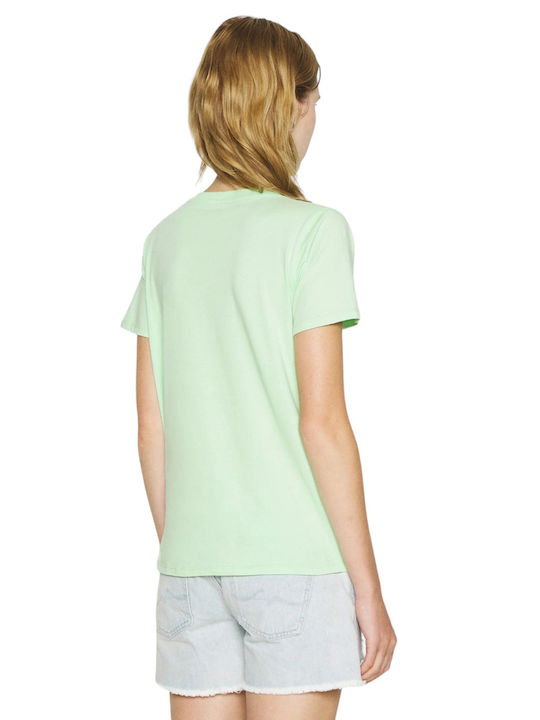 Pepe Jeans Women's Blouse Cotton Short Sleeve Green