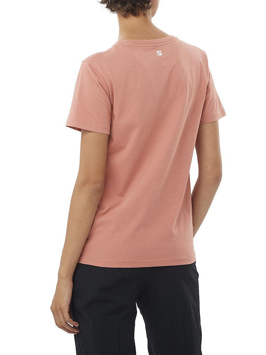 Salomon Women's Athletic Polo Shirt Fast Drying Short Sleeve Pink