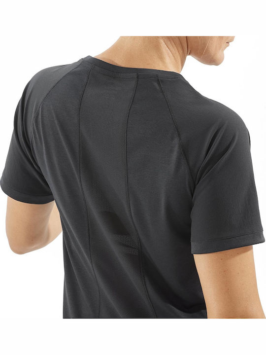 Women's Summer Short Sleeve Black Blouse