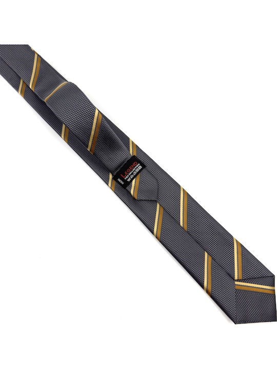 Legend Accessories Men's Silk Tie Set with Printed Designs in Grey Color