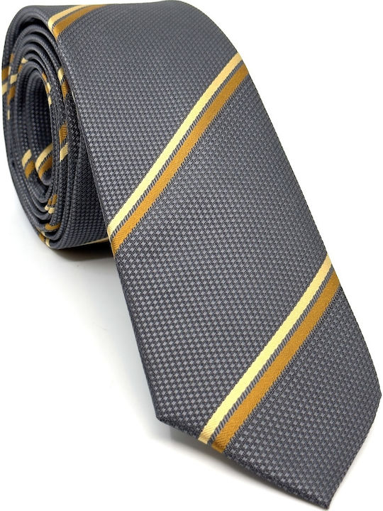 Legend Accessories Men's Silk Tie Set with Printed Designs in Grey Color