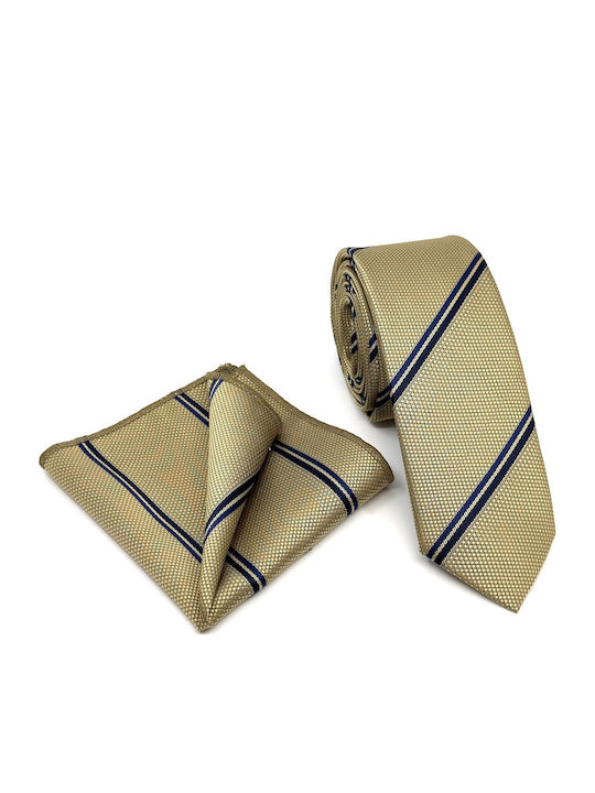 Legend Accessories Legend Accessories Herren Krawatte Seide mit Mustern in Gold Farbe