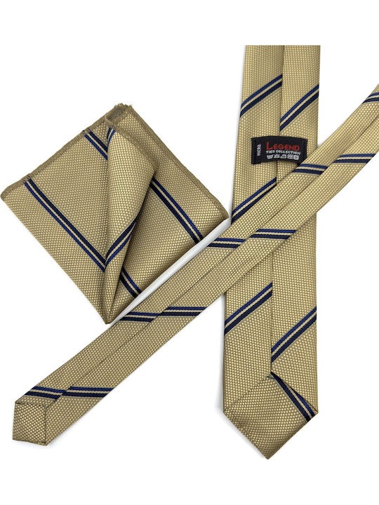 Legend Accessories Legend Accessories Herren Krawatte Seide mit Mustern in Gold Farbe