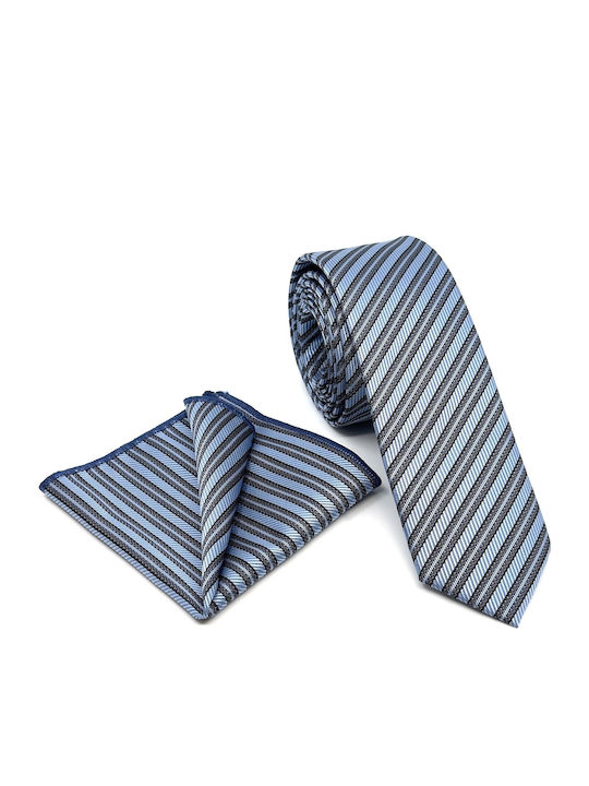 Legend Accessories Set Herren Krawatten Seide mit Mustern in Blau Farbe