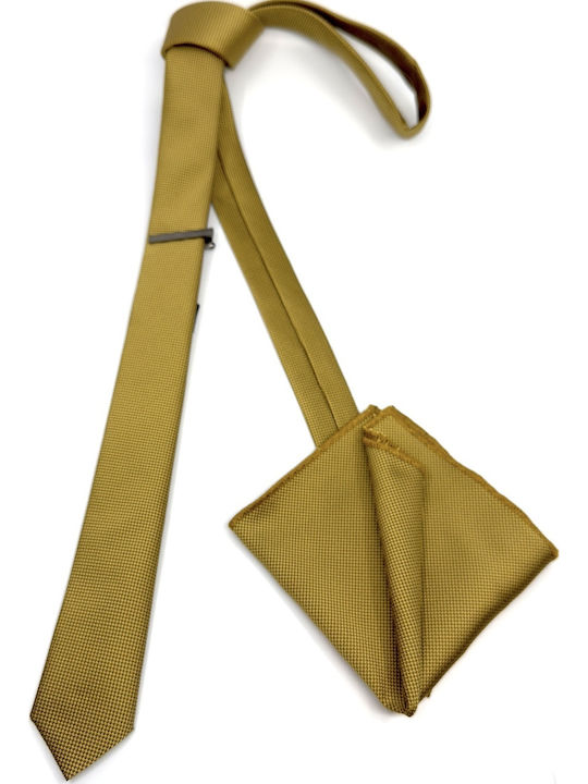 Legend Accessories Σετ Ανδρικής Γραβάτας με Σχέδια σε Χρυσό Χρώμα L-047 48 4.5