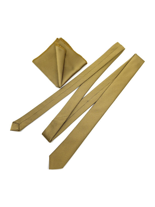 Legend Accessories Σετ Ανδρικής Γραβάτας με Σχέδια σε Χρυσό Χρώμα L-047 48 4.5
