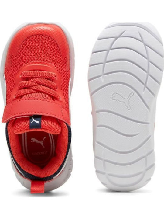 Evolve Run Mesh Kids Sports Shoes Running with Hoop & Loop Closure Red