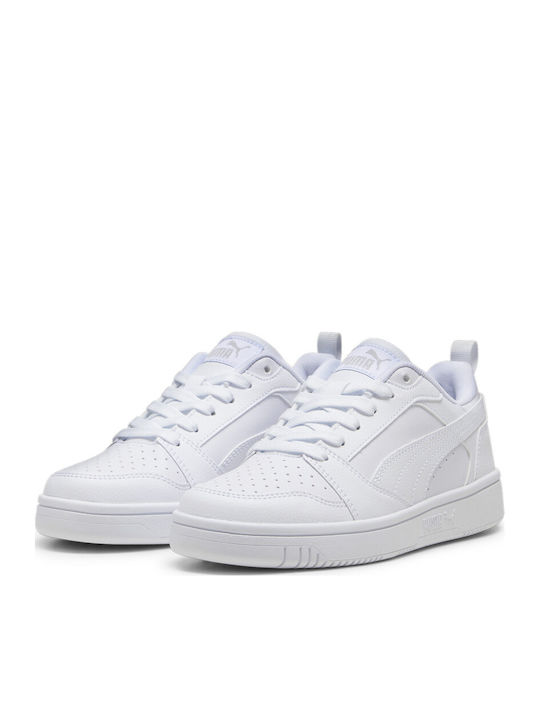 Rebound V6 Kids Sports Shoes Basketball with Laces White