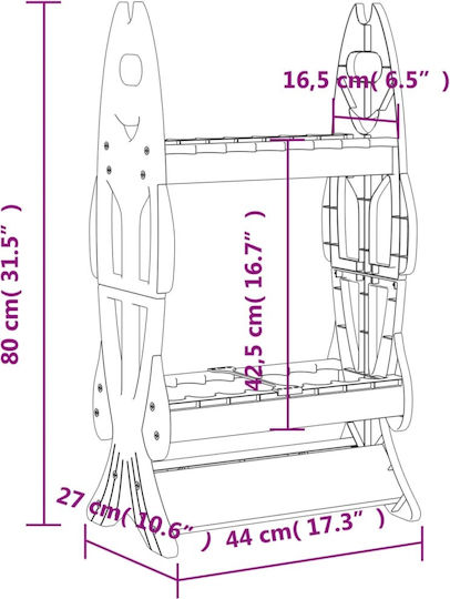 vidaXL Fishing Rod Storage Base from Plastic 80cm