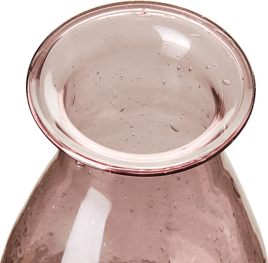 Affari Διακοσμητικό Βάζο Γυάλινο Violetta Ροζ Φ11xΥ18cm