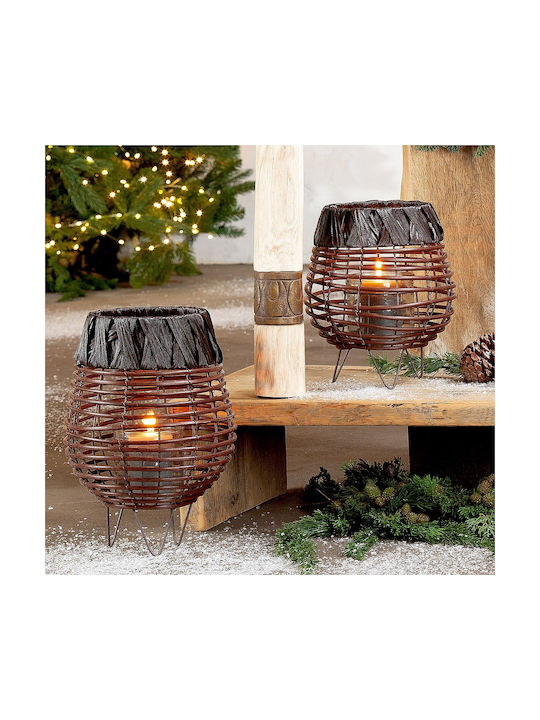 ArteLibre Laterne Korbweide Braun 27cm 1Stück