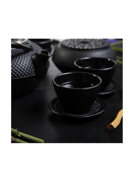 Lumaland Teekessel mit Tasse Gusseisen Schwarz 1400ml 12 Stück