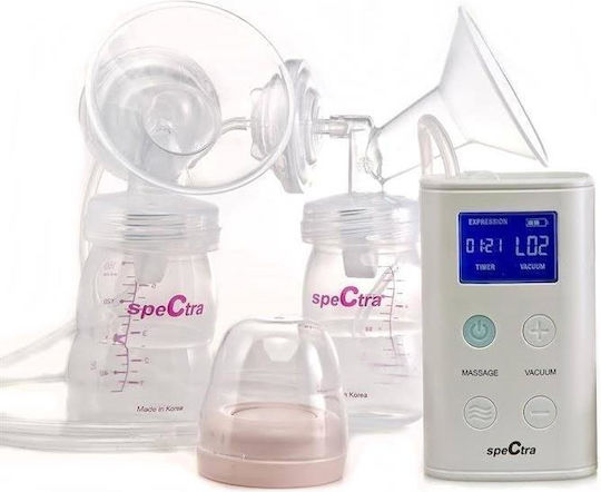 Spectra Pompa de sân dublă electrică Funcționează cu baterie Fără BPA Transparent