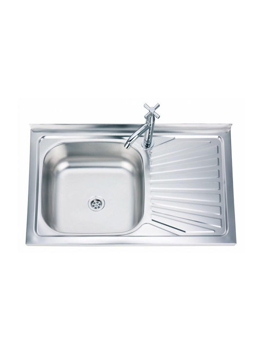 Inter Ceramic Alpaca ICSETICF7187186ICK8050A18R Drop-In Мивка Десен Inox Ш80xД50см Сребрист
