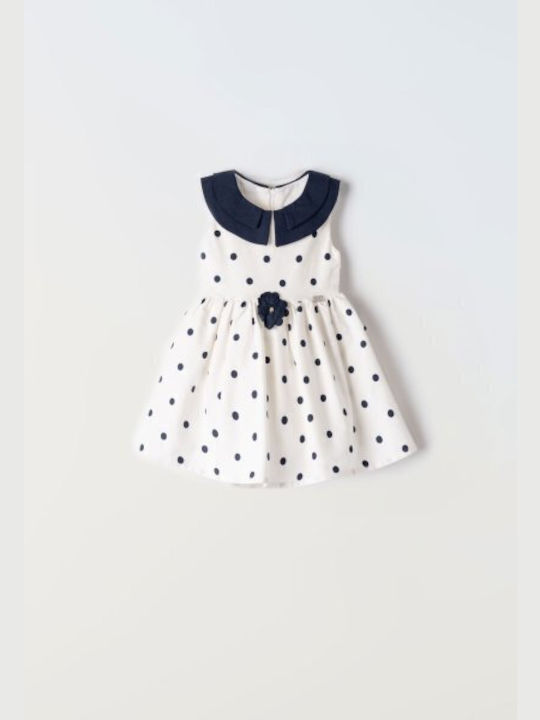 Evita Mädchen Kleid Polka Dot Blue