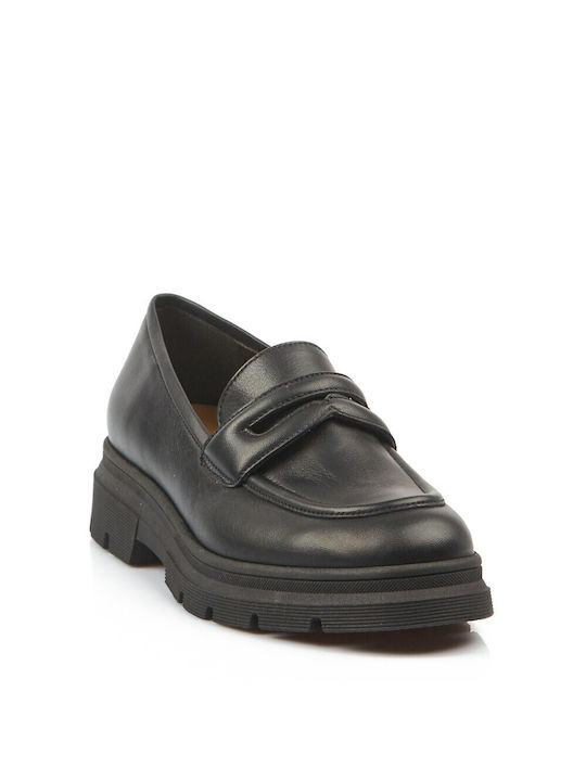 FM Leather Women's Loafers in Black Color