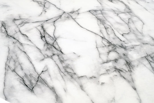 Brodway Dining Room Table Wooden White Marble Black 110x110x75cm