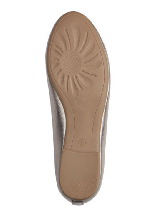 Damen Ballerinas in Gold Farbe