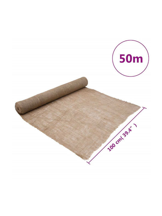vidaXL Decoration Fabric Burlap 100x5000cm Beige