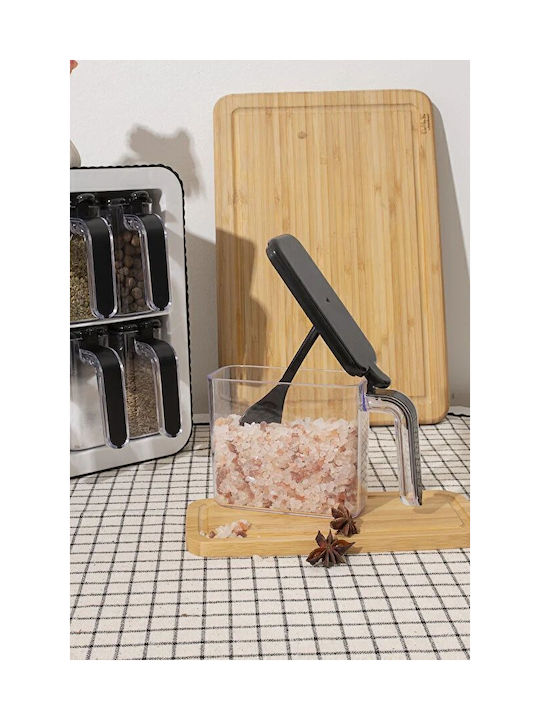 Plastic Wall Mounted / Tabletop Spice Rack Organizer Black 12pcs