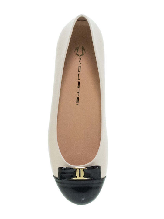 Mourtzi Leather Ballerinas Beige