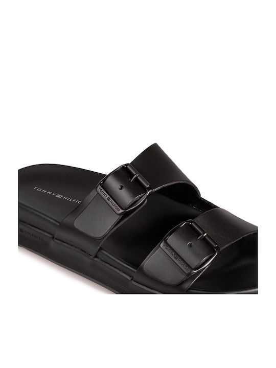 Leder Herrensandalen in Schwarz Farbe