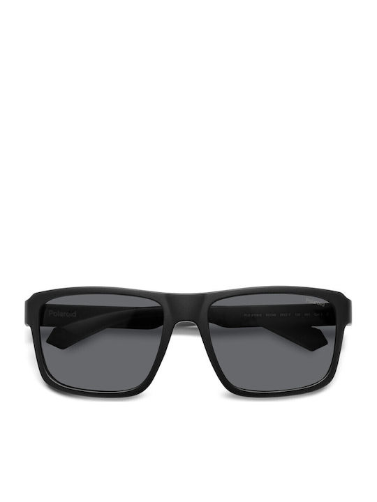 Polaroid Men's Sunglasses with Black Horn-Rimmed Frame and Grey Lens PLD2158/S 807/M9