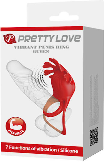 Pretty Love Ruben Vibrant Inel Cock Silicon Roșu BI-210311