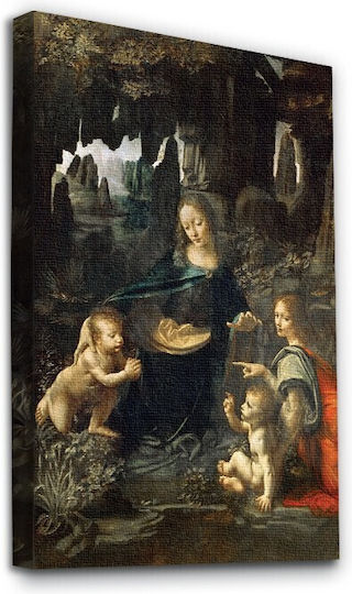 Walls La Vergine Delle Rocce Replica of Da Vinci on Canvas 50x70 cm