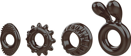 Zero Tolerance Ring My Bell Smoke Ring Cock Gray 4pcs