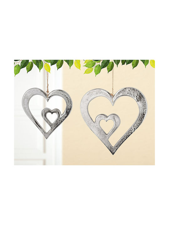 ArteLibre Hanging Silver Metallic Wall Decor 24x24cm