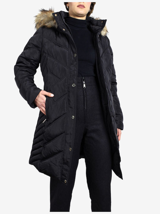 Michael Kors Kurz Damen Puffer Jacke für Winter Schwarz