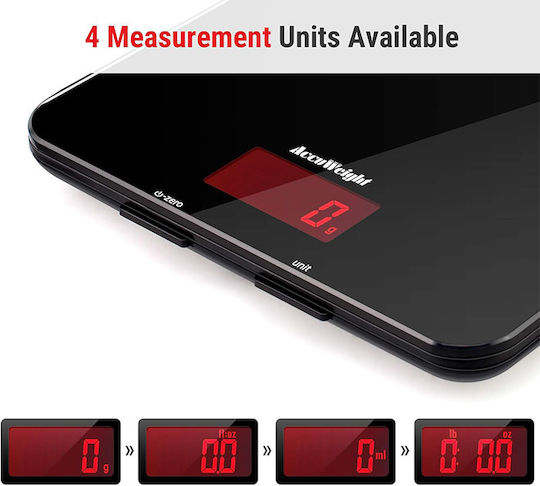 Accuweight Digital Kitchen Scale Up To 5kg Black