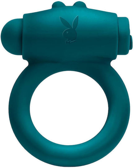 Playboy Bunny Buzzer Вибриращ Пръстен Петел Силикон Зелен