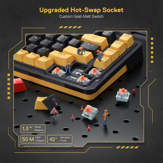 Redragon ELF K649YP-RGB Gaming Μηχανικό Πληκτρολόγιο 65% με RGB φωτισμό (Αγγλικό US)