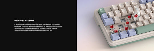 Redragon UCAL K673CPG-RGB PRO Ασύρματο Gaming Μηχανικό Πληκτρολόγιο 75% με LK Red διακόπτες και RGB φωτισμό (Αγγλικό US) Πολύχρωμο