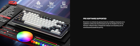 Redragon UCAL K673CPG-RGB PRO Ασύρματο Gaming Μηχανικό Πληκτρολόγιο 75% με LK Red διακόπτες και RGB φωτισμό (Αγγλικό US) Πολύχρωμο
