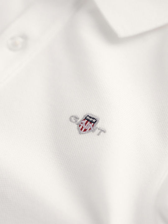 Kids Short-Sleeved White Polo Shield