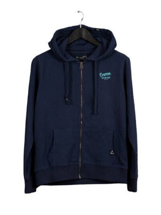 Women's Hooded French Terry Cardigan FUCHSIA WFR1559 Blue