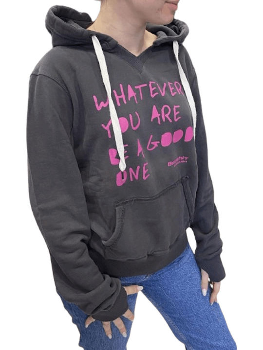 Damen Sweatshirt Kapuzen Ebony