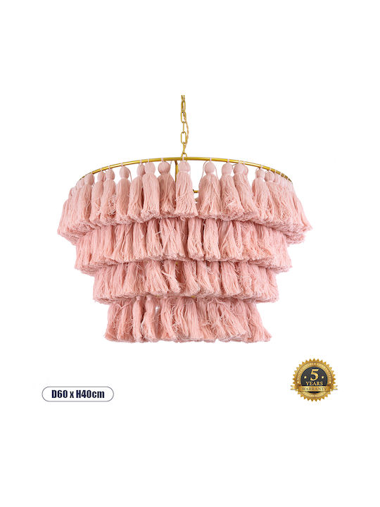 GloboStar Pendant Light Single-Light Grid for Socket E27 Pink