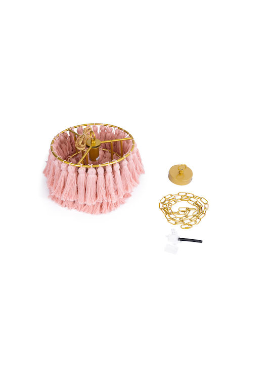 GloboStar Missoula Ceiling Light Pink Boho Grid with E27 Socket 30x40x40cm