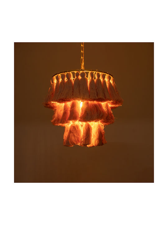 GloboStar Missoula Ceiling Light Pink Boho Grid with E27 Socket 30x40x40cm