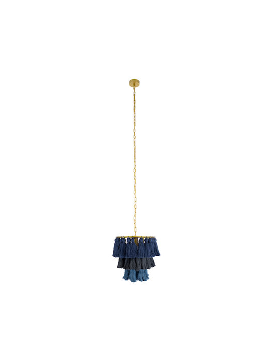 GloboStar Missoula Deckenleuchte Blau Boho Raster mit Lampenbirnensockel E27 30x40x40cm