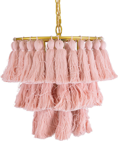GloboStar Missoula Deckenleuchte Rosa Boho Raster mit Lampenbirnensockel E27 30x40x40cm